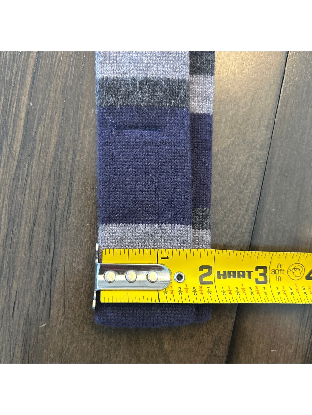 Next Knit Tie Navy Gray Stripe Textured Square Tie NWOT - Picture 5 of 5